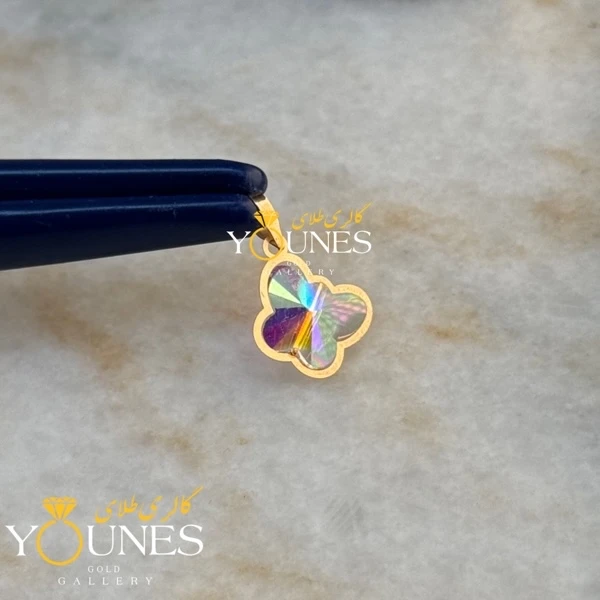 آویز طلا سواروسکی پروانه ای صورتی